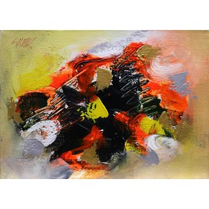 S. M. Naqvi, 10 x 14 Inch, Acrylic on Canvas, Abstract Painting, AC-SMN-111